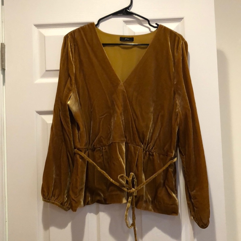 Velvet Long Sleeve J. Crew Blouse
